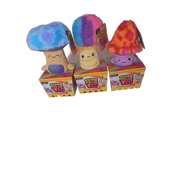 Living On The Veg Russ Kellytoy 3 Pk Mushroom Plush Series 1 Quinn Zeek Fey - Picture 3 of 12